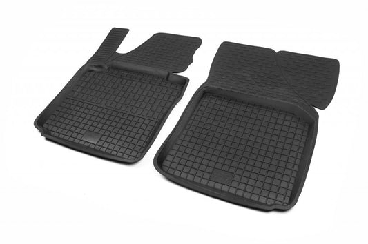 Rubber floor mats with edge (2 pcs, Polytep) for Volkswagen Caddy 2004-2010 - image 1