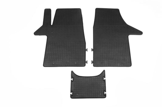 Rubber floor mats (3 pcs, Polytep, for 2+1) for Volkswagen T5 2010-2015 - image 2
