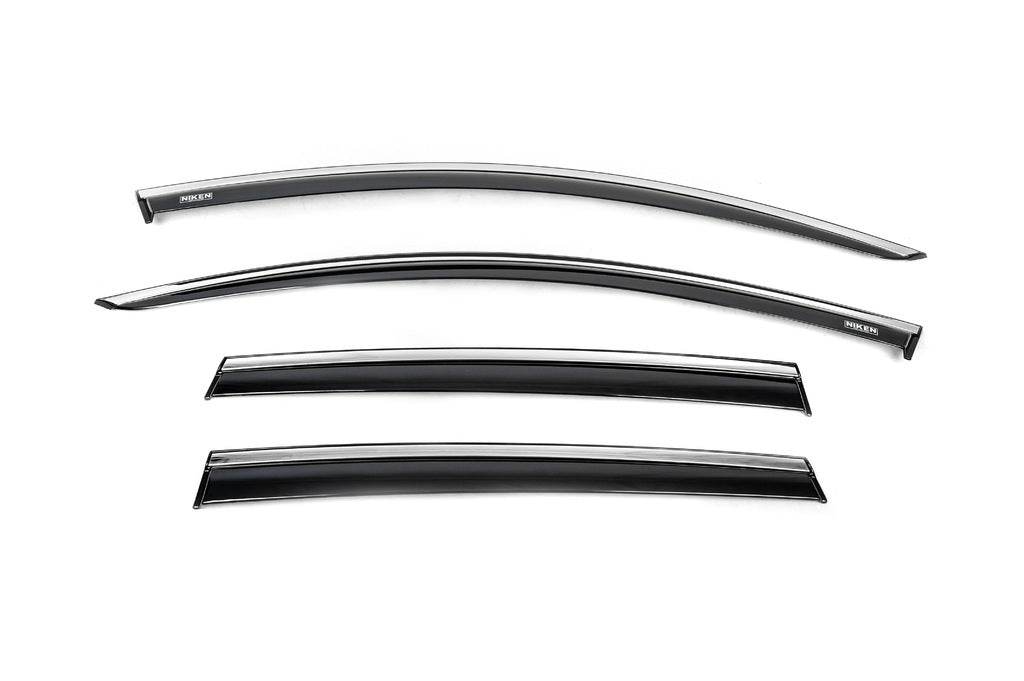 Niken chrome wind deflectors (HB, 4 pcs) for Renault Clio IV 2012-2019 - Reelken Auto