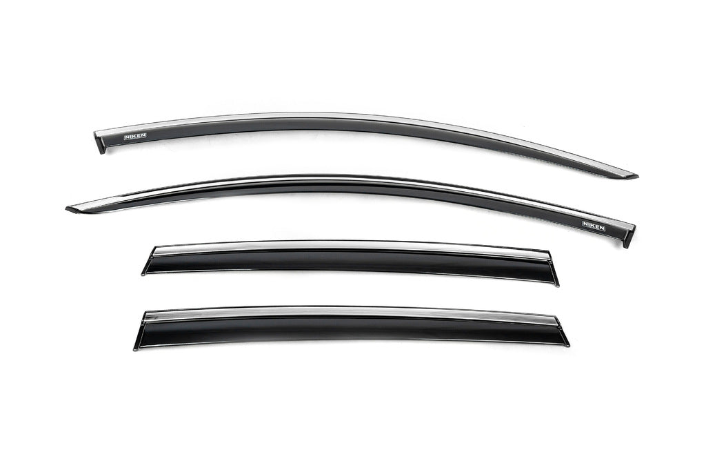 Window Deflectors with Chrome Trim Niken (HB, 4 pcs) for Renault Clio IV 2012-2019 - image 2