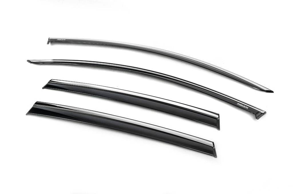 Niken chrome wind deflectors (HB, 4 pcs) for Renault Clio IV 2012-2019 - Reelken Auto