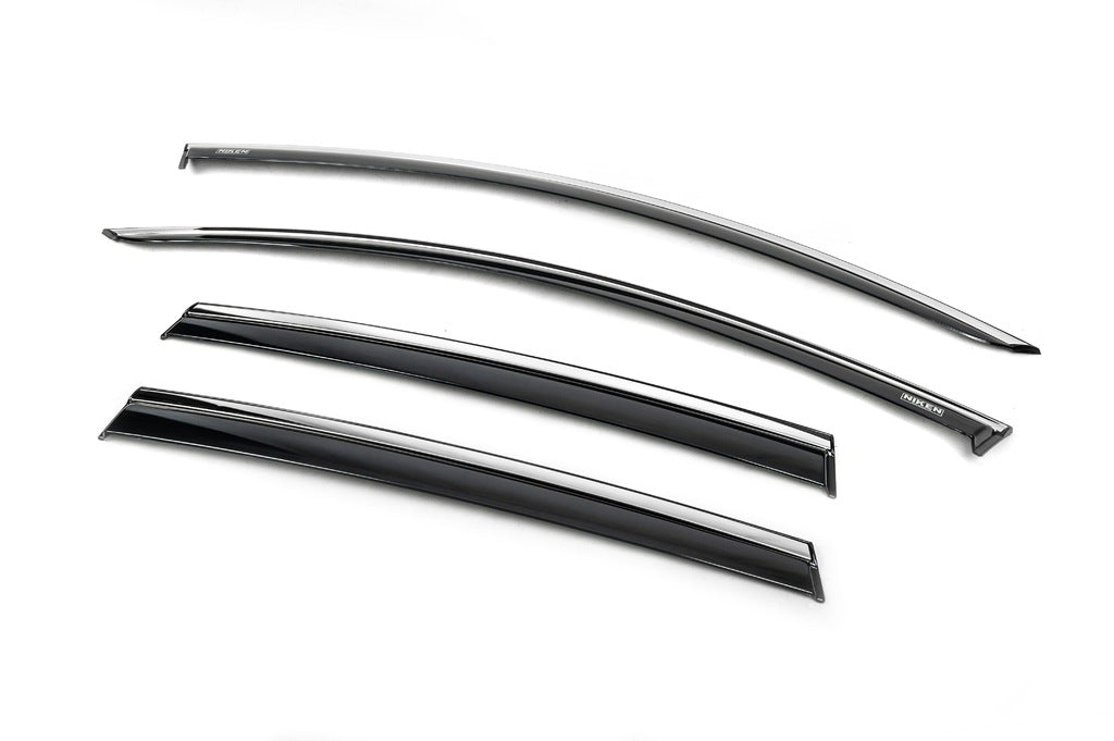 Window Deflectors with Chrome Trim Niken (HB, 4 pcs) for Renault Clio IV 2012-2019 - image 1