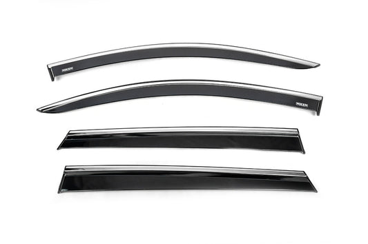 Window Deflectors with Chrome Trim (4 pcs, Niken) for Peugeot 5008 2016-2023 - image 1