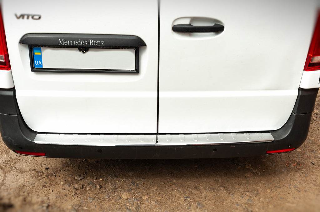 Cover on the rear bumper Carmos (stainless steel) for Mercedes Vito / V-class W447 2014↗ year - Reelken Auto
