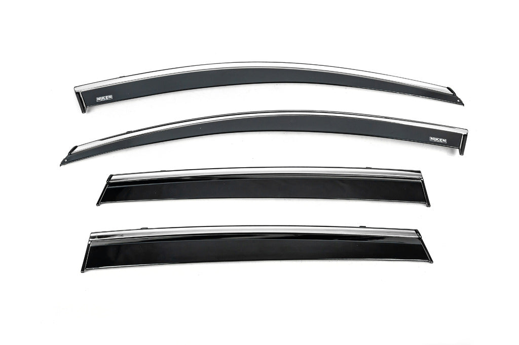 Window deflectors with chrome trim (4 pcs, Niken) for Honda CRV 2017-2022 - image 1