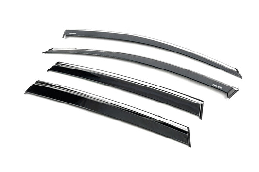 Window deflectors with chrome trim (4 pcs, Niken) for Honda CRV 2017-2022 - image 2