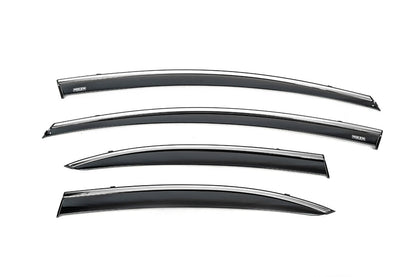 Window deflectors with chrome trim (4 pcs, Niken) for Honda Civic Sedan VIII 2006-2011 - image 2