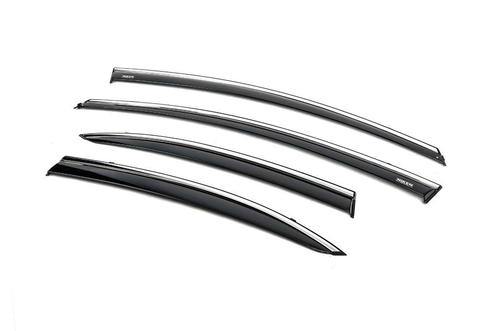 Window deflectors with chrome trim (4 pcs, Niken) for Honda Civic Sedan VIII 2006-2011 - image 3