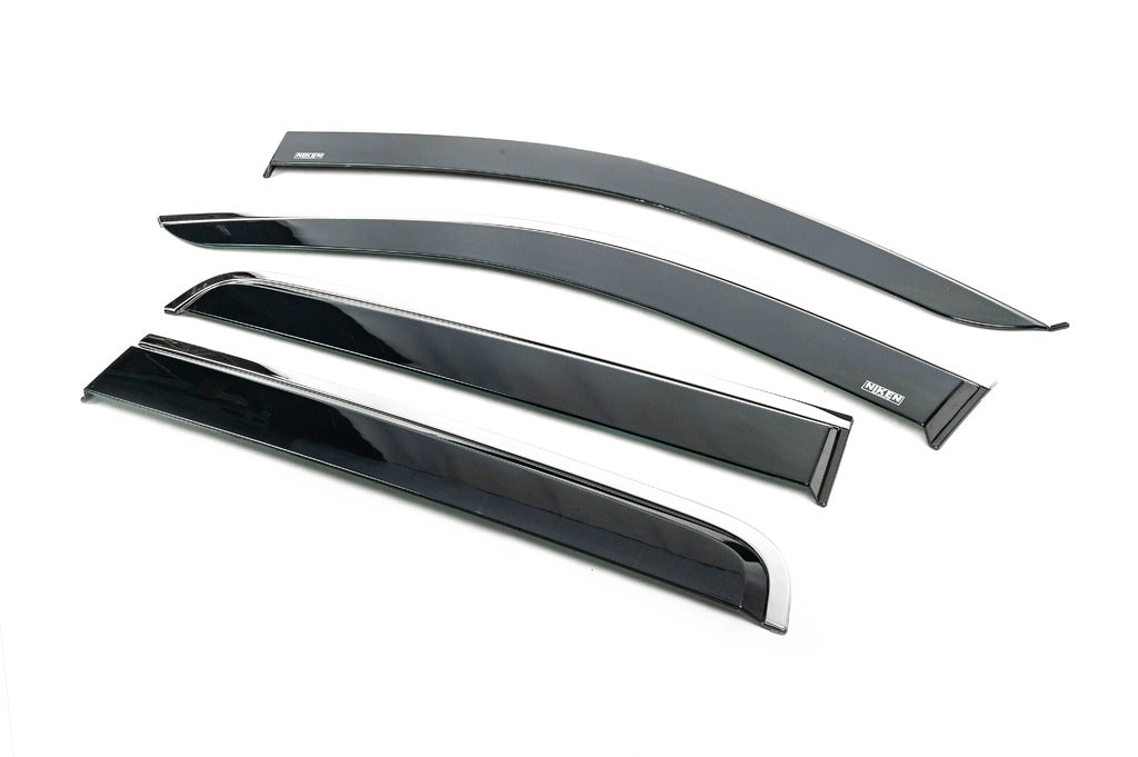 Window Deflectors with Chrome Trim (4 pcs, Niken) for Nissan Navara/NP300 2016- - image 2