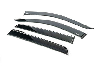 Window Deflectors with Chrome Trim (4 pcs, Niken) for Nissan Navara/NP300 2016- - image 2