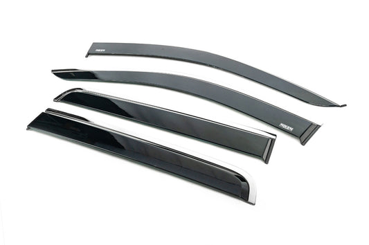 Window Deflectors with Chrome Trim (4 pcs, Niken) for Nissan Navara/NP300 2016- - image 2