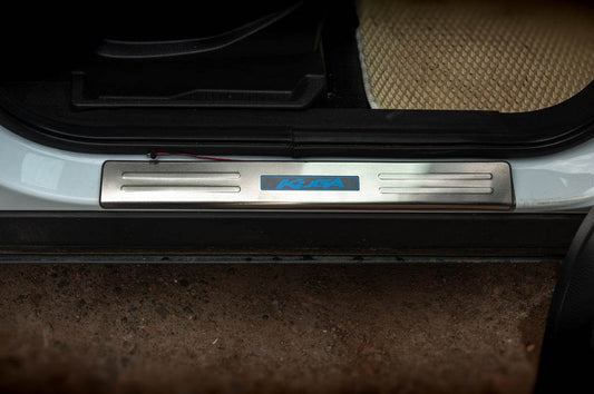 Door sills Libao LED (4 pcs, stainless steel) for Ford Kuga/Escape 2013-2019 - Reelken Auto