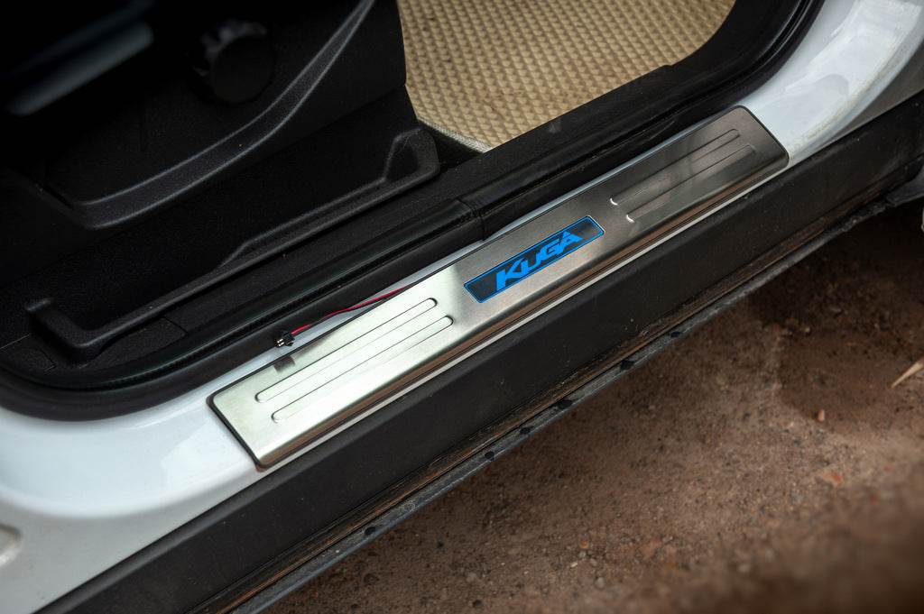 Door sills Libao LED (4 pcs, stainless steel) for Ford Kuga/Escape 2013-2019 - Reelken Auto