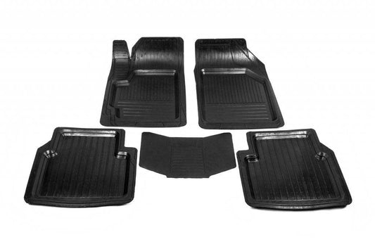 Rubber mats with a border (5 pcs., Polytep) for Daewoo Matiz 2009-2015 - Reelken Auto