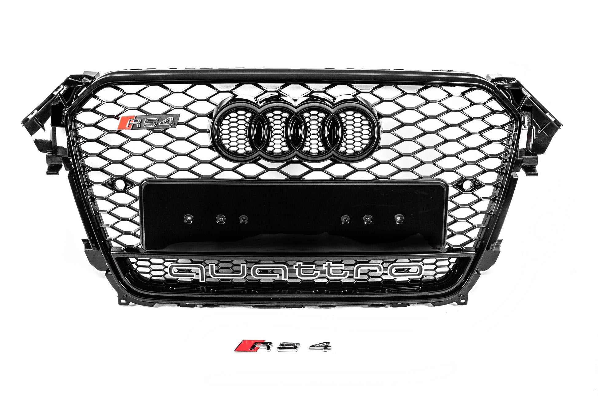 Front grille RS-style black with Quattro lettering (2012-2015) for Audi A4 B8 2007-2015 - image 1