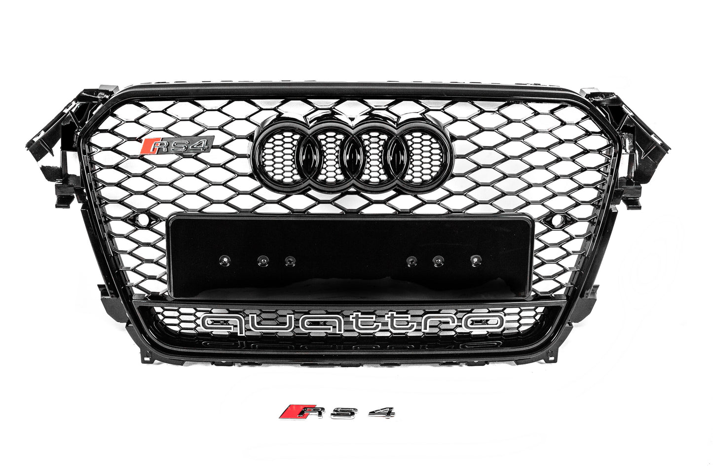 Front grille RS-style black with Quattro lettering (2012-2015) for Audi A4 B8 2007-2015 - image 1