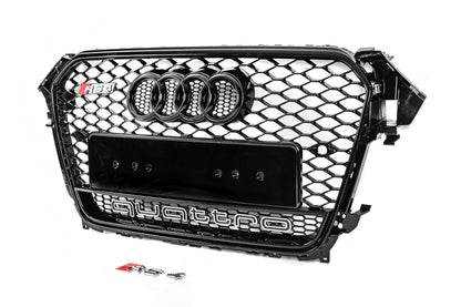 Front grille RS-style black with Quattro lettering (2012-2015) for Audi A4 B8 2007-2015 - image 3