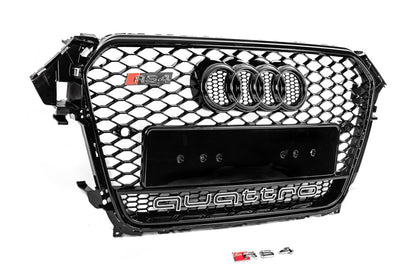 Front grille RS-style black with Quattro lettering (2012-2015) for Audi A4 B8 2007-2015 - image 2