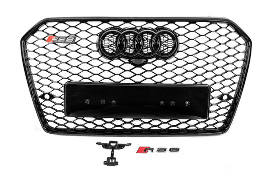 Front black grille RS-style (2014-2017) for Audi A6 C7 2011-2017 - image 1