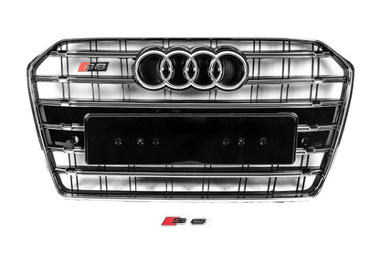 Front Grille Black with Chrome Frame S-Style (2014-2017) for Audi A6 C7 2011-2017 - image 1