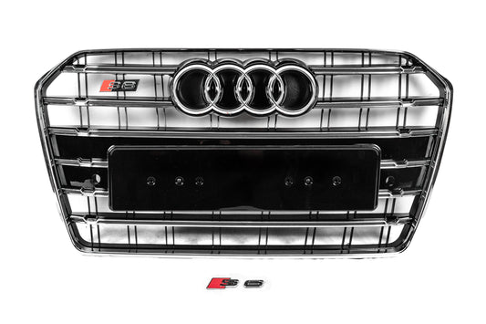 Front Grille Black with Chrome Frame S-Style (2014-2017) for Audi A6 C7 2011-2017 - image 1