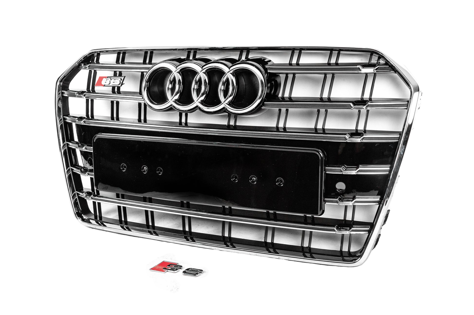 Front Grille Black with Chrome Frame S-Style (2014-2017) for Audi A6 C7 2011-2017 - image 2