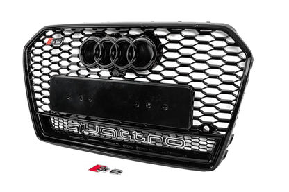 Front grille S-Style black with Quattro lettering (2014-2017) for Audi A6 C7 2011-2017 - image 2