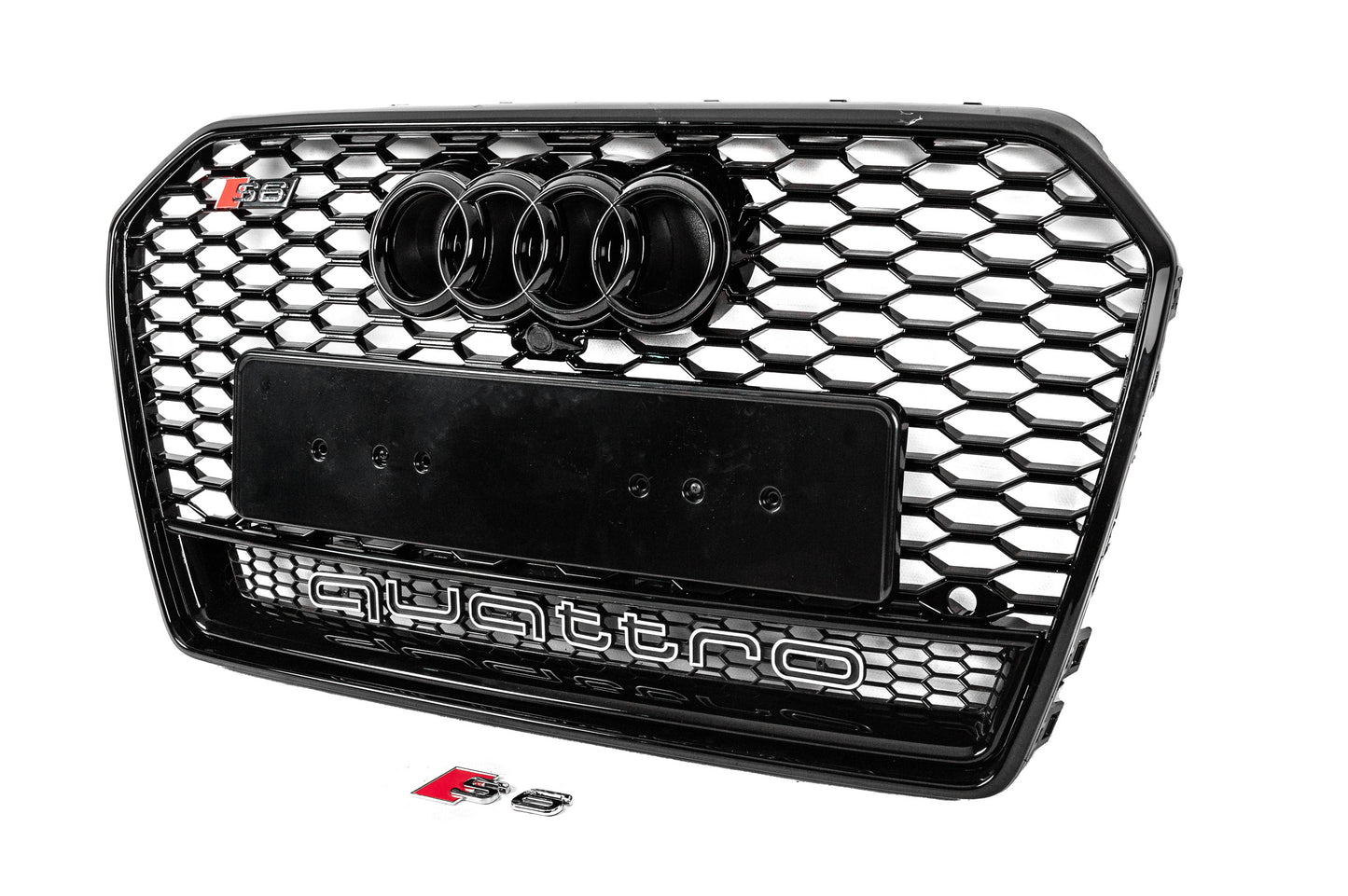 Front black RS-style grille with Quattro badge (2014-2017) for Audi A6 C7 2011-2017 - image 2
