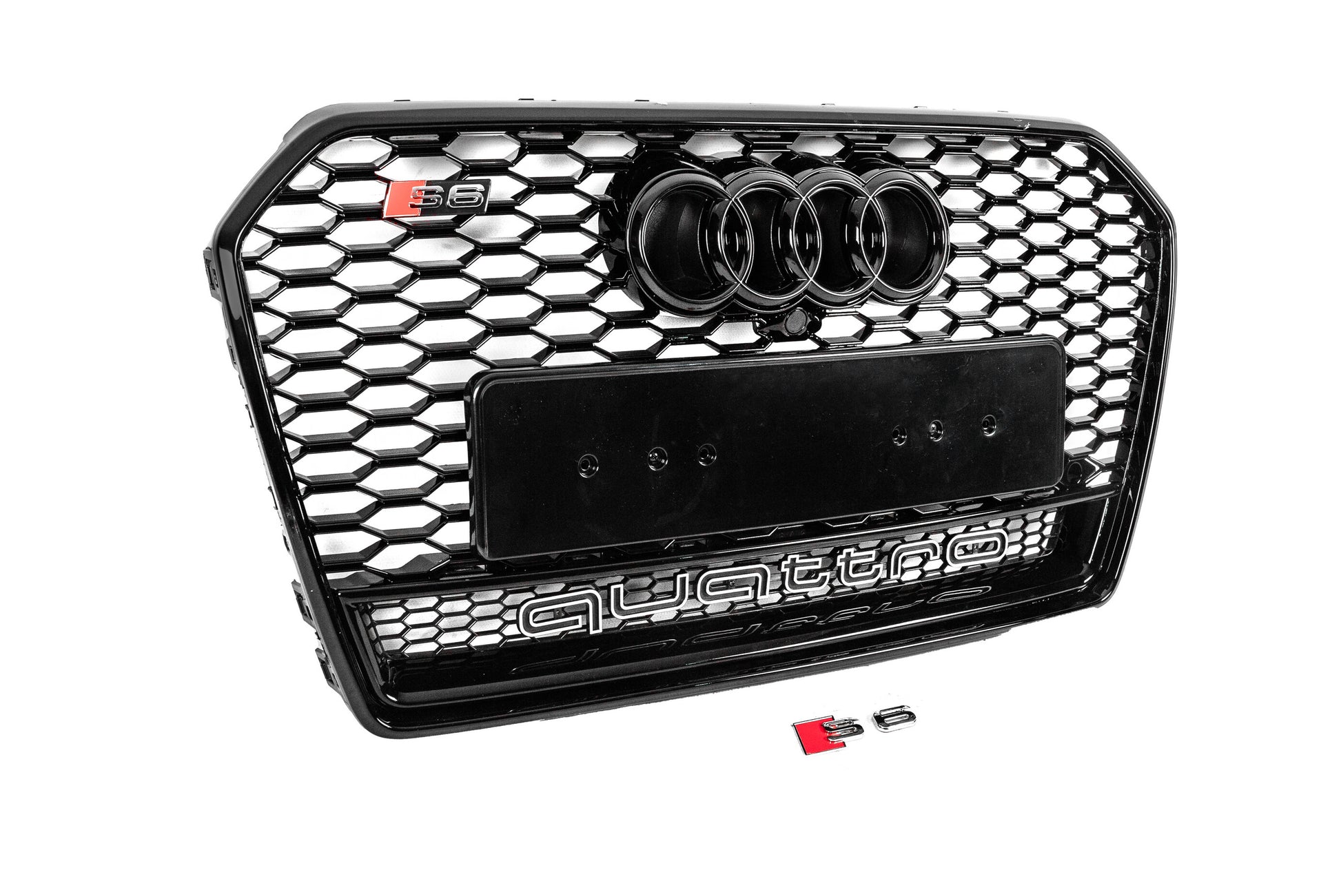 Front grille S-Style black with Quattro lettering (2014-2017) for Audi A6 C7 2011-2017 - image 3