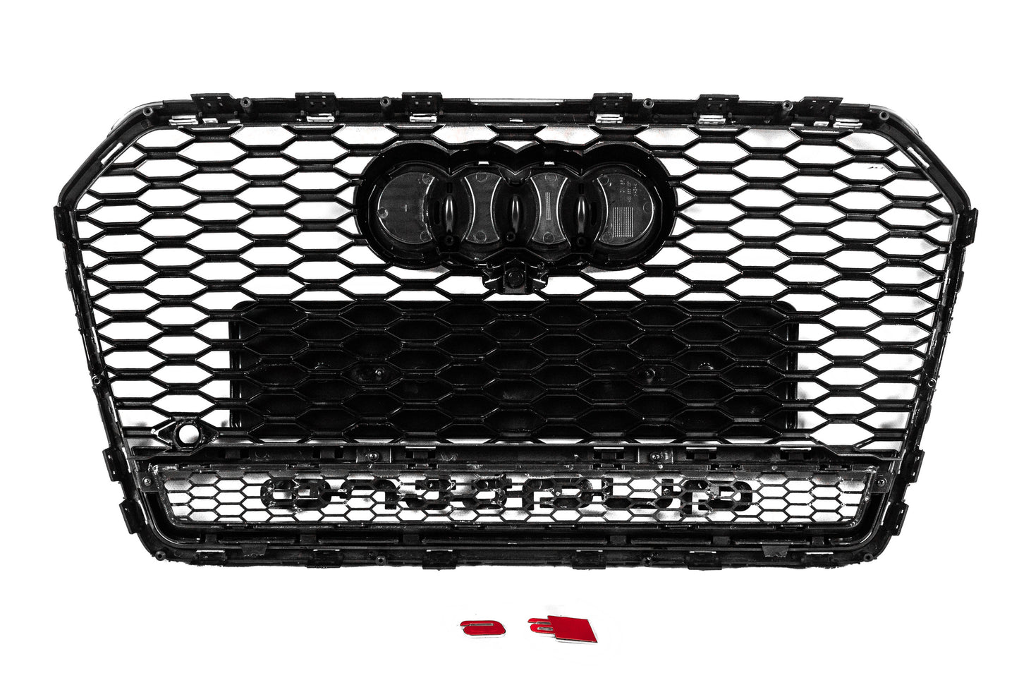 Front black RS-style grille with Quattro badge (2014-2017) for Audi A6 C7 2011-2017 - image 4