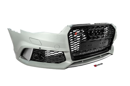 Front bumper with black RS6-Style grille (2014–2017) for Audi A6 C7 2011-2017 - image 4