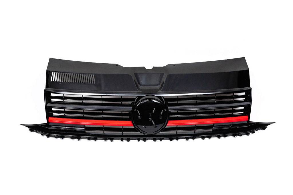 Front grill with red stripe (under the emblem) for Volkswagen T6 - Reelken Auto
