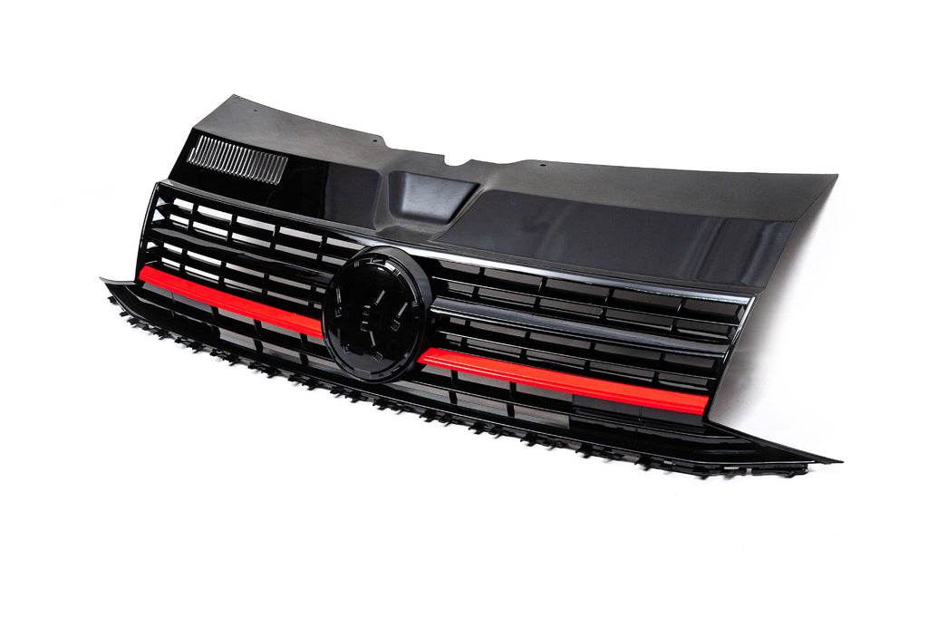 Front grill with red stripe (under the emblem) for Volkswagen T6 - Reelken Auto