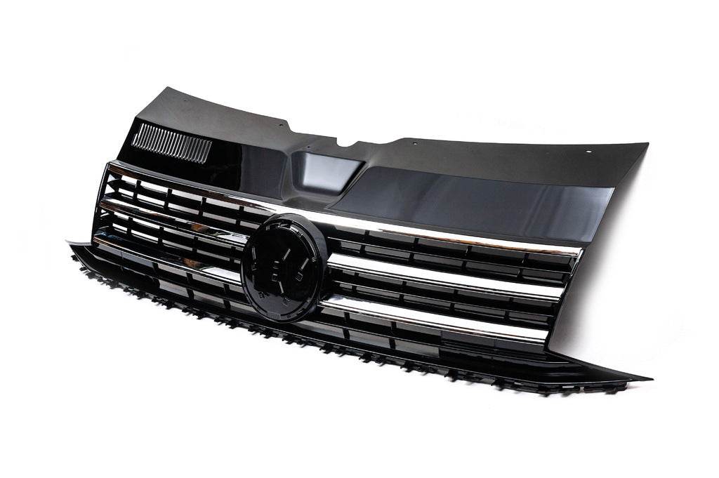 Front grille with chrome strip (under the emblem) for Volkswagen T6 - Reelken Auto
