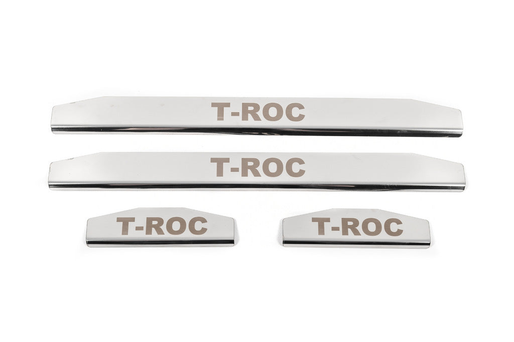 Door Sill Covers (4 pcs, Stainless Steel) for Volkswagen T-Roc 2017-2025 - image 1