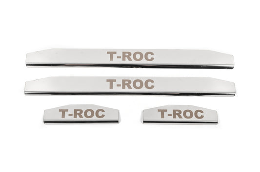 Door Sill Covers (4 pcs, Stainless Steel) for Volkswagen T-Roc 2017-2025 - image 1