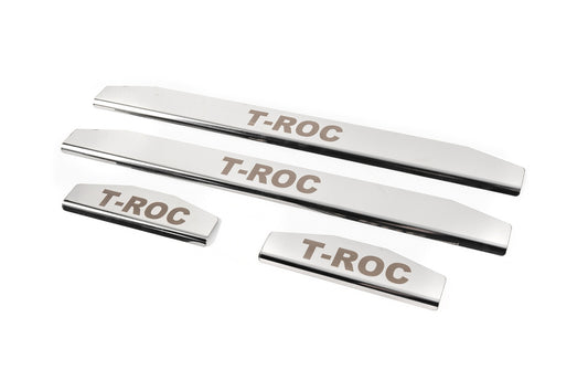 Door Sill Covers (4 pcs, Stainless Steel) for Volkswagen T-Roc 2017-2025 - image 2