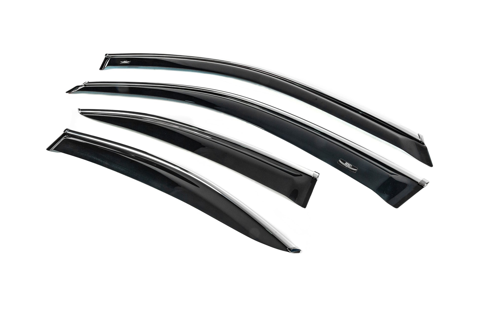 Window deflectors with chrome trim (4 pcs, HIC) for Lexus IS 2005-2013 - image 2
