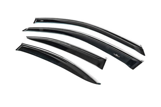 Window deflectors with chrome trim (4 pcs, HIC) for Lexus IS 2005-2013 - image 2