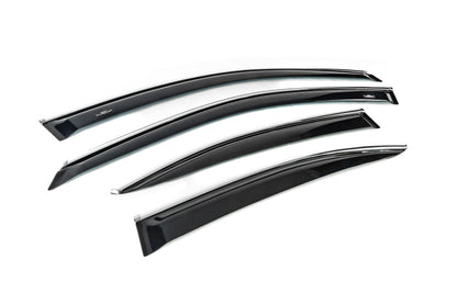 Window deflectors with chrome trim (4 pcs, HIC) for Lexus IS 2005-2013 - image 3