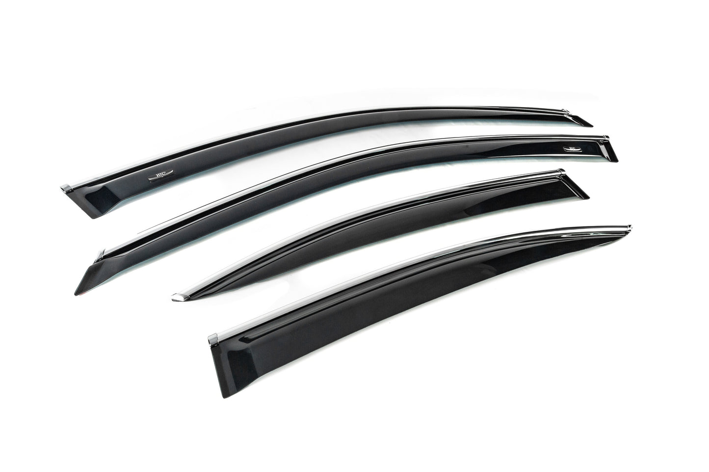 Window deflectors with chrome trim (4 pcs, HIC) for Lexus IS 2005-2013 - image 3