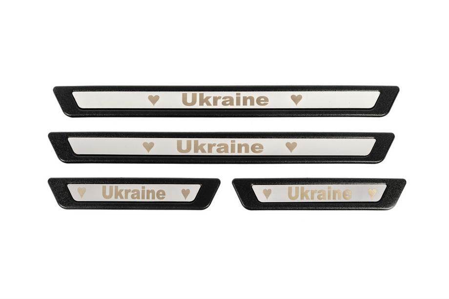 Thresholds Honda eNP1 (Ukraine, 4 pcs., stainless steel) for Honda eNP1 - Reelken Auto