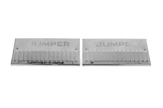 Interior door sill plates Carmos V2 (2 pcs, stainless steel) for Citroen Jumper 2007-2025 - image 1