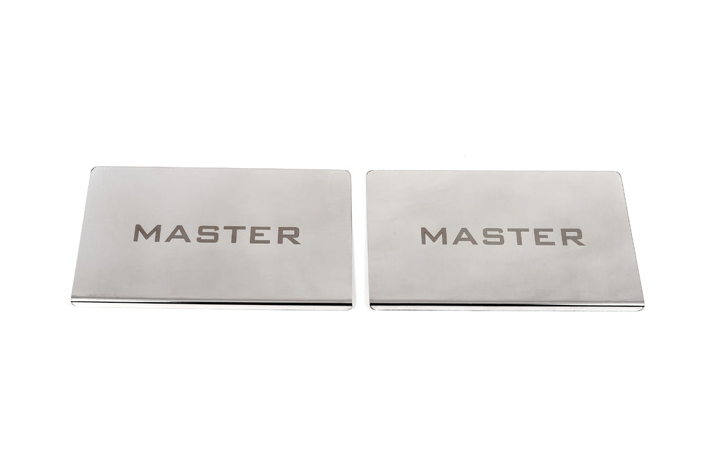 Interior door sill plates Carmos V1 (2 pcs, stainless steel) for Renault Master 1998-2010 - image 2