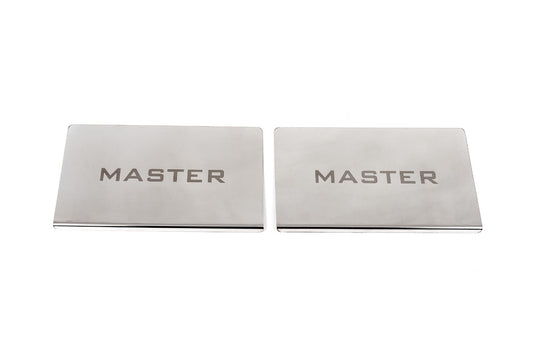 Interior door sill plates Carmos V1 (2 pcs, stainless steel) for Renault Master 1998-2010 - image 2