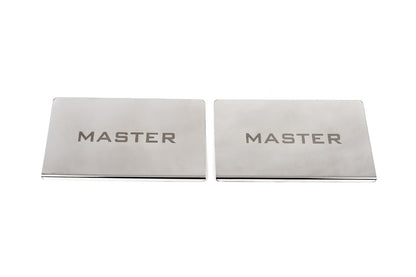 Interior door sill plates Carmos V1 (2 pcs, stainless steel) for Renault Master 1998-2010 - image 2