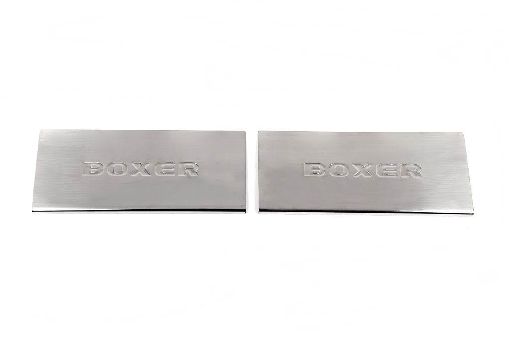 Interior door sills Carmos V2 (2 pcs, stainless steel) for Peugeot Boxer 2006-2025 - Reelken Auto