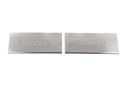 Interior door sills Carmos V2 (2 pcs, stainless steel) for Peugeot Boxer 2006-2025 - Reelken Auto
