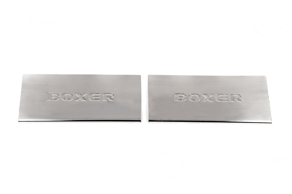 Interior door sill protectors Carmos V2 (2 pcs, stainless steel) for Peugeot Boxer 2006-2025 - image 2