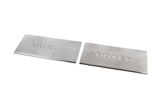 Interior door sills Carmos V2 (2 pcs, stainless steel) for Peugeot Boxer 2006-2025 - Reelken Auto